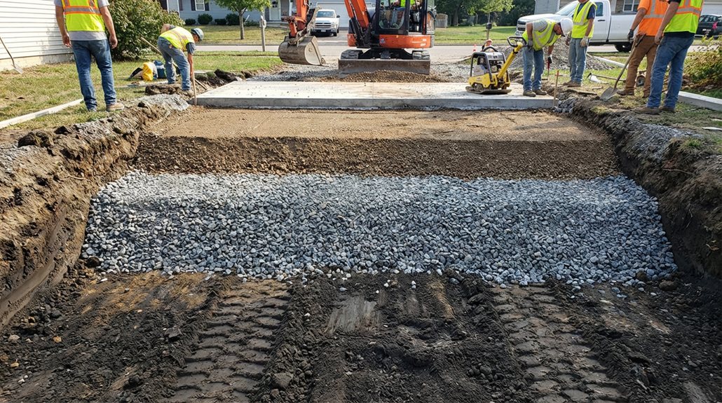 thorough base preparation ensures driveway longevity
